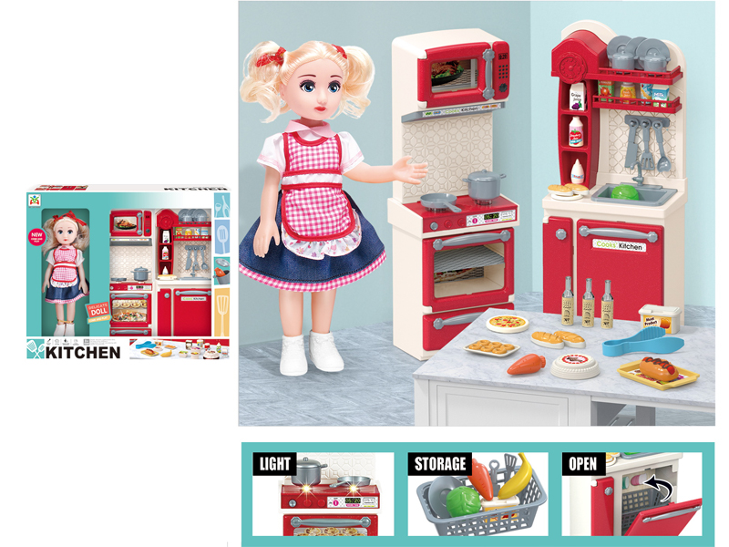 Stove Washing Basin Toy Set With Doll