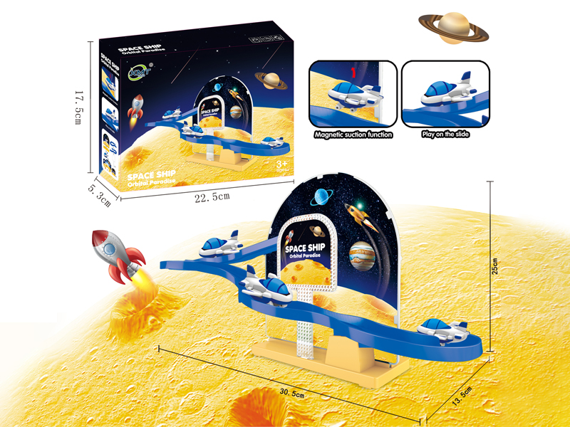 B/O Magnetic Space Warship Aircraft Orbit Scene
