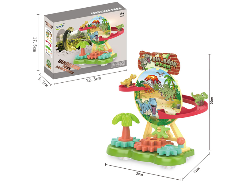 Diy Building Block Gear 360 ° Rolling Dinosaur Park