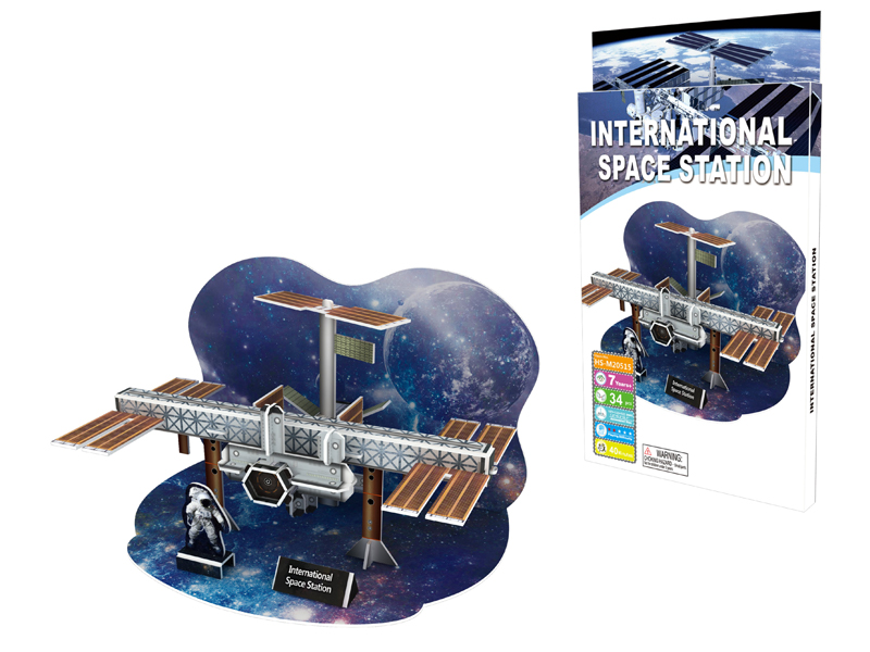 34Pcs 3D Puzzle Space Station