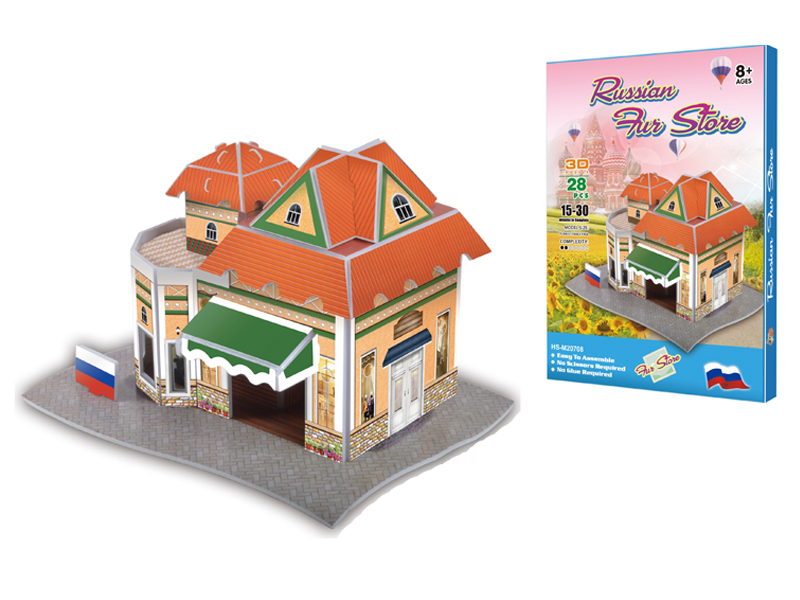 28Pcs 3D Puzzle Russian Fur Shop