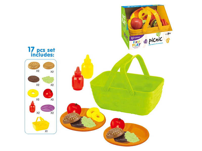 Picnic Basket Vegetables And Hamburger Series