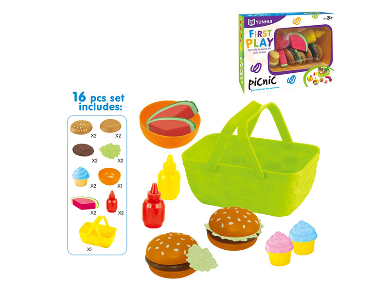 Picnic Basket Fruits And Hamburger Dessert Series