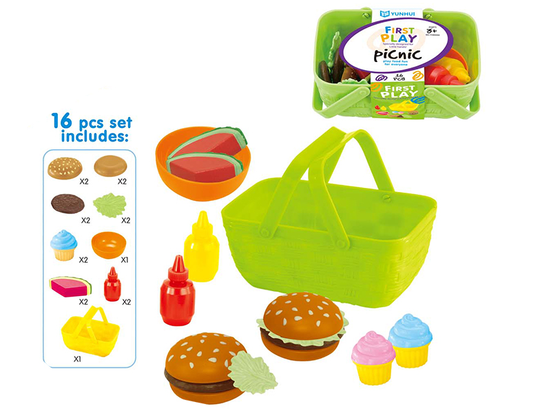 Picnic Basket Fruits And Hamburger Dessert Series