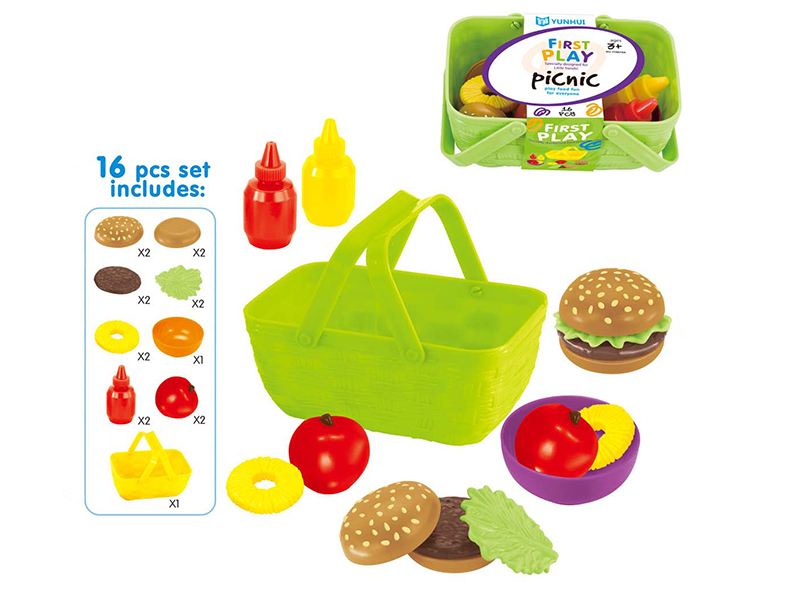Picnic Basket Vegetables And Hamburger Series