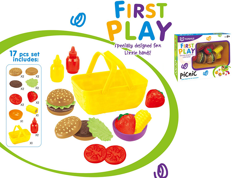 Picnic Basket Vegetables And Hamburger Series