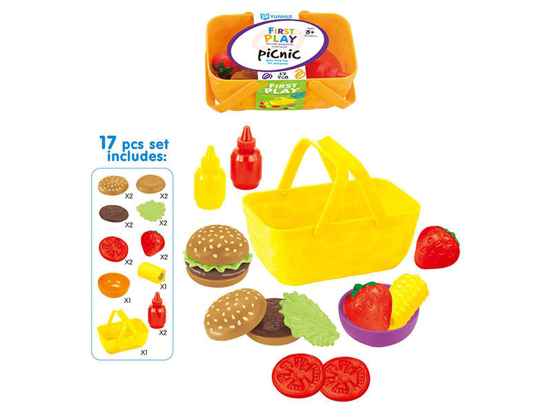 Picnic Basket Vegetables And Hamburger Series