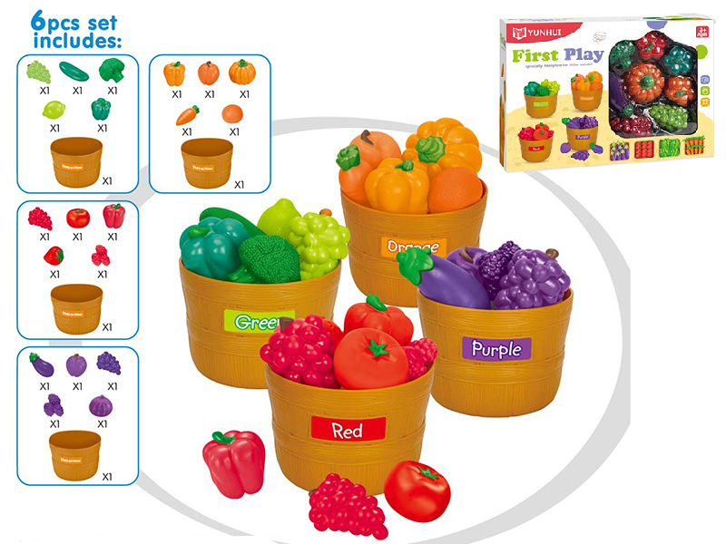 Four-Color Fruits And Vegetable Bucket Set