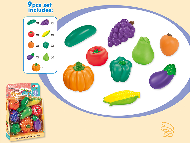 Soft Plastic Fruits And Vegetable Set