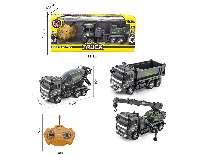 1:30 27Mhz 4-Channel Remote Control Engineering Truck With Light(Not Included  Batteries)