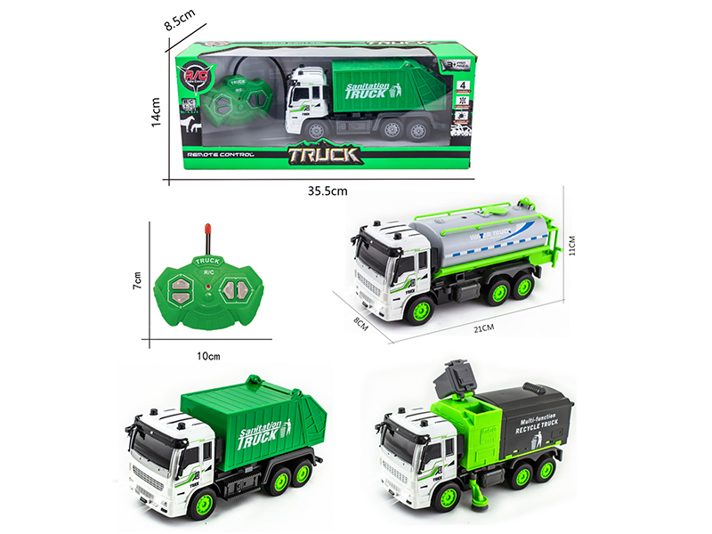 1:30 27Mhz 4-Channel Remote Control Sanitation Truck With Light(Not Included  Batteries)