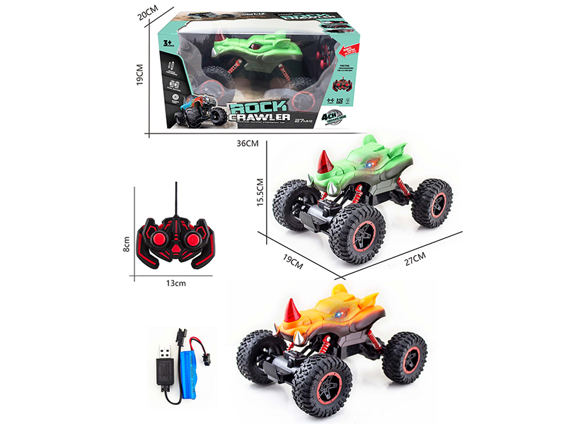 1:12 27Mhz 4-Channel Remote Control Pad Printing Rhino Climbing Truck With Light