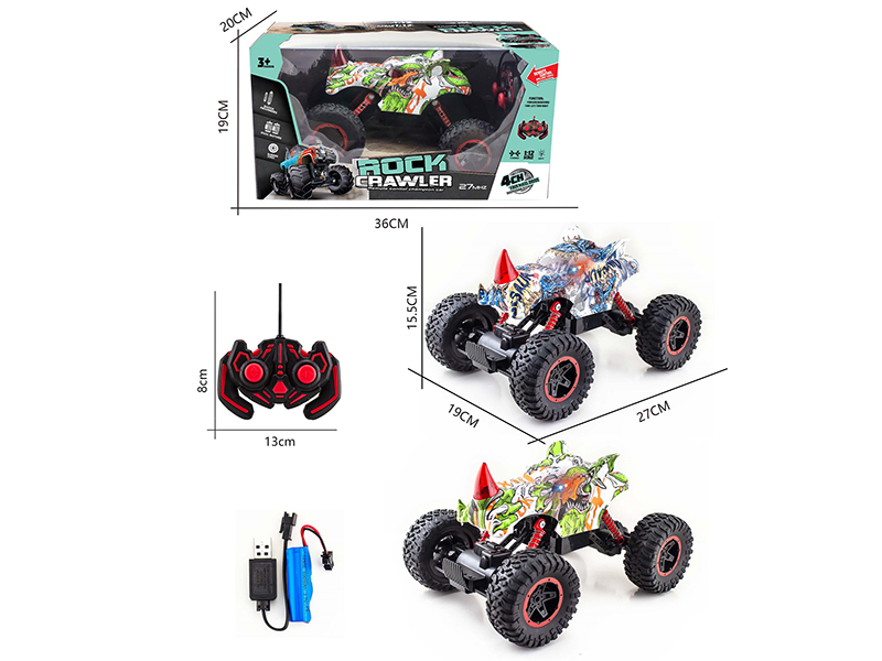 1:12 27Mhz 4-Channel Remote Control Water Transfer Printing Rhino Climbing Truck With Light