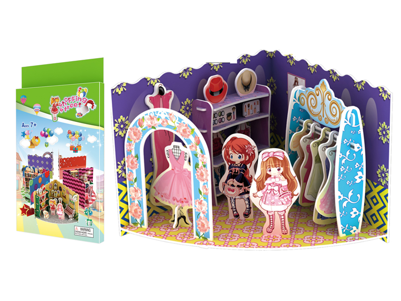 33Pcs 3D Puzzle Shopping Street - Clothing Store