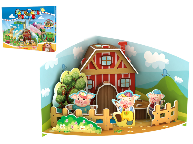 22Pcs 3D Puzzle Fairy Tale Series - Three Little Pigs