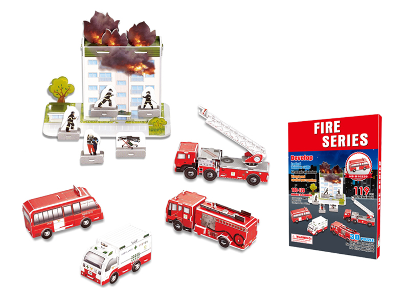 119Pcs 3D Puzzle Fire Engine