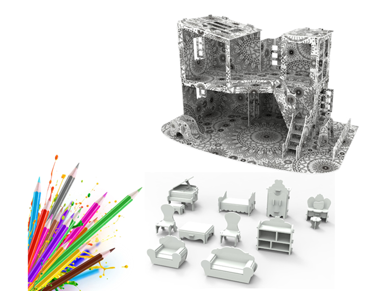 77Pcs 3D Puzzle Small Western-Style Houses