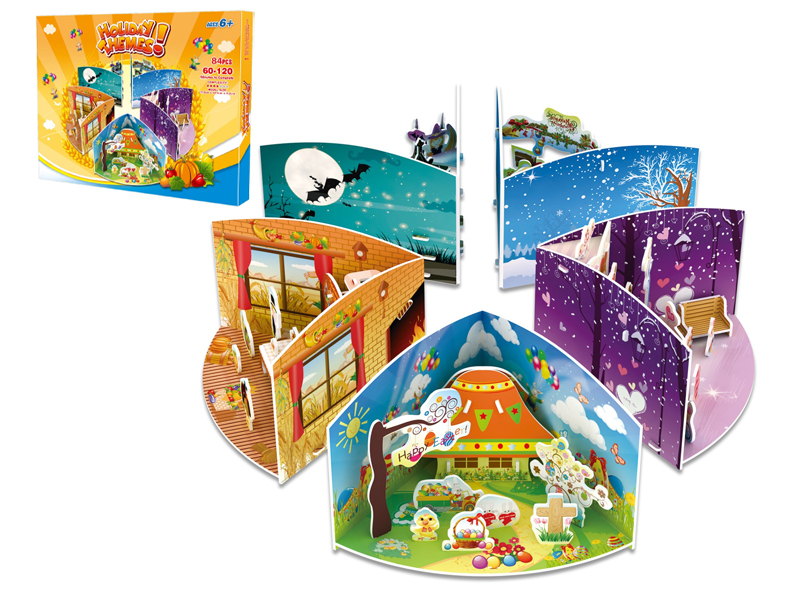 84Pcs 3D Puzzle Holiday Theme