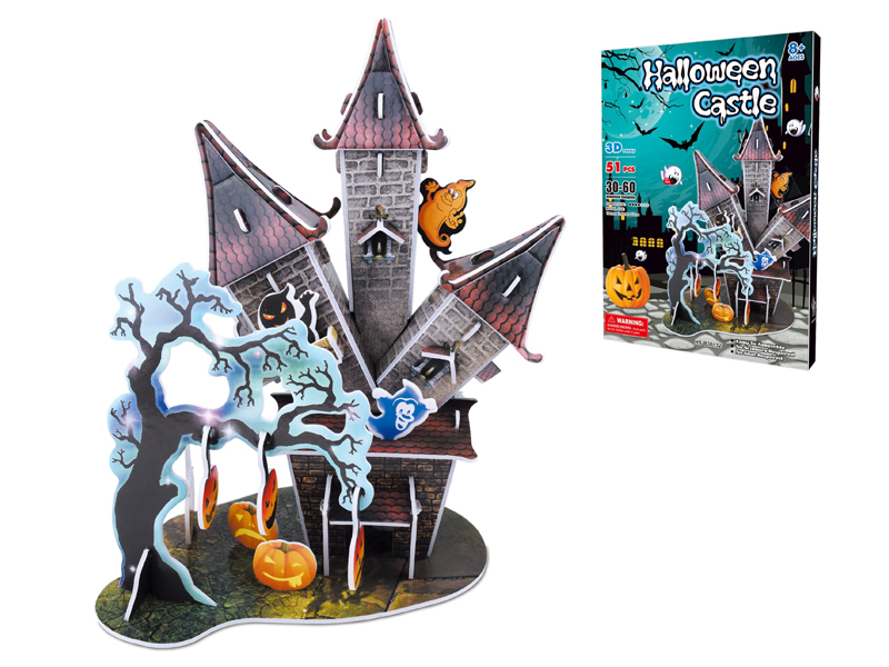 51Pcs 3D Puzzle Halloween Castle