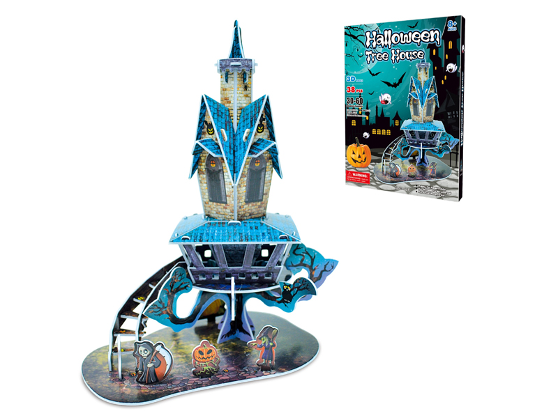 38Pcs 3D Puzzle Halloween Tree House