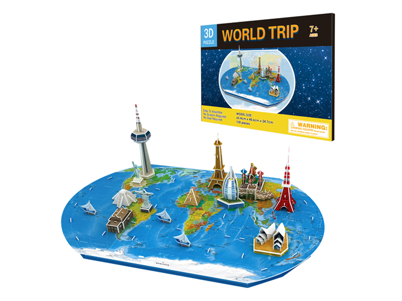 136Pcs 3D Puzzle Travel Round The World