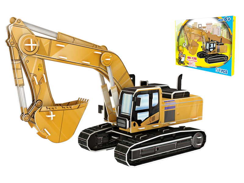 54Pcs 3D Puzzle Excavator