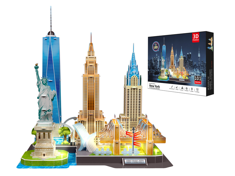 102Pcs 3D Puzzle New York City, Usa With Light