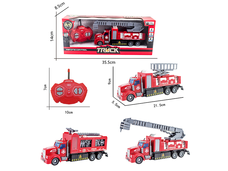1:48 27Mhz 4-Channel Remote Control Fire Engine With Light