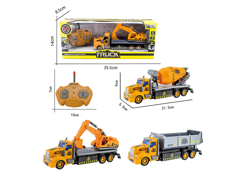 1:48 27Mhz 4-Channel Remote Control Engineering Truck With Light(Not Included  Batteries)