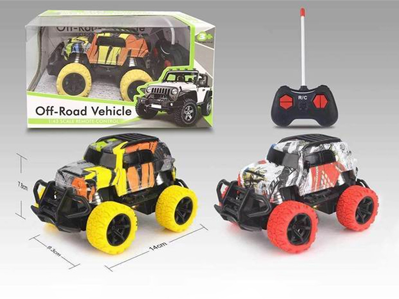 1:43 4-Channel Remote Control Water Transfer Printing Cross Country Car With Light(Not Included  Batteries)