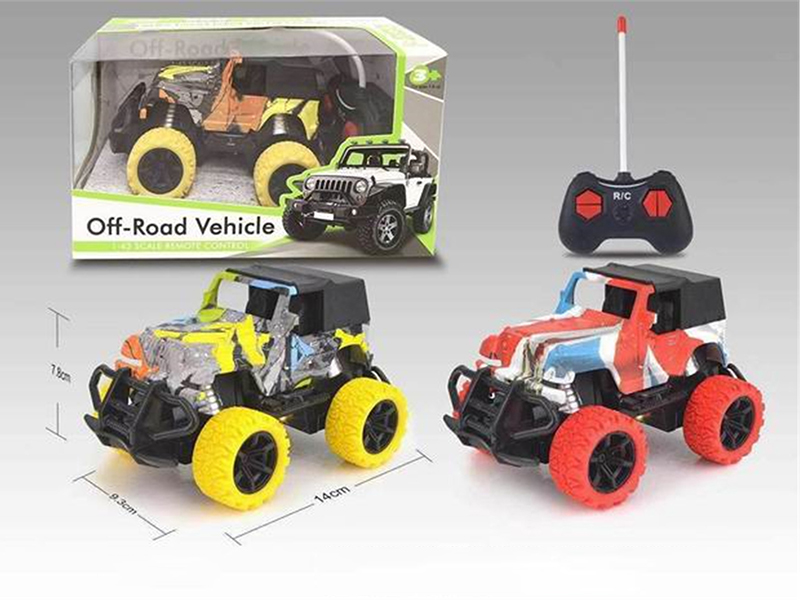1:43 4-Channel Remote Control Water Transfer Printing Cross Country Car With Light(Not Included  Batteries)