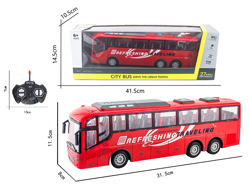 1:16 27Mhz 4-Channel Remote Control Simulated Bus With Light(Not Included  Batteries)