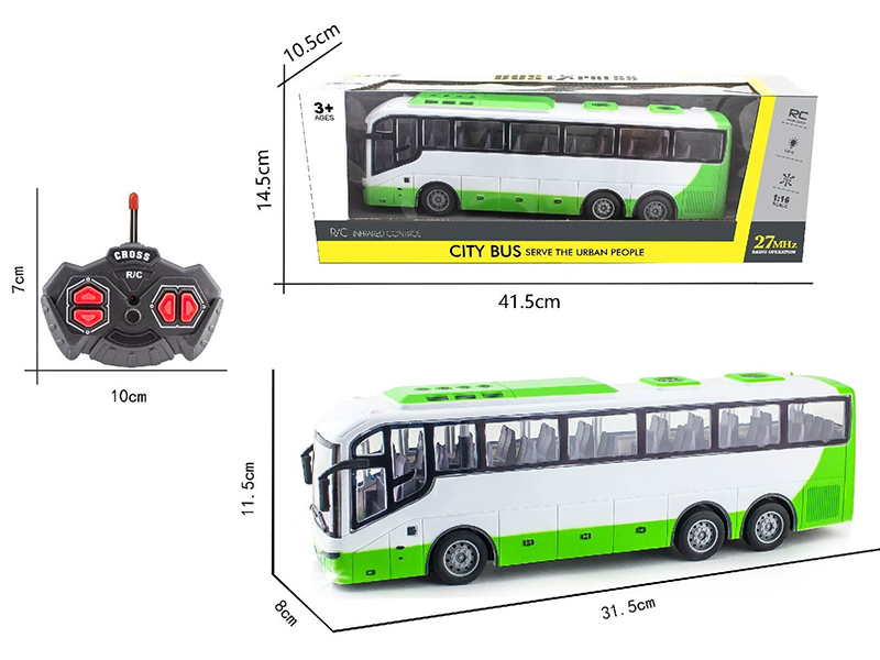 1:16 27Mhz 4-Channel Remote Control Simulated Bus With Light