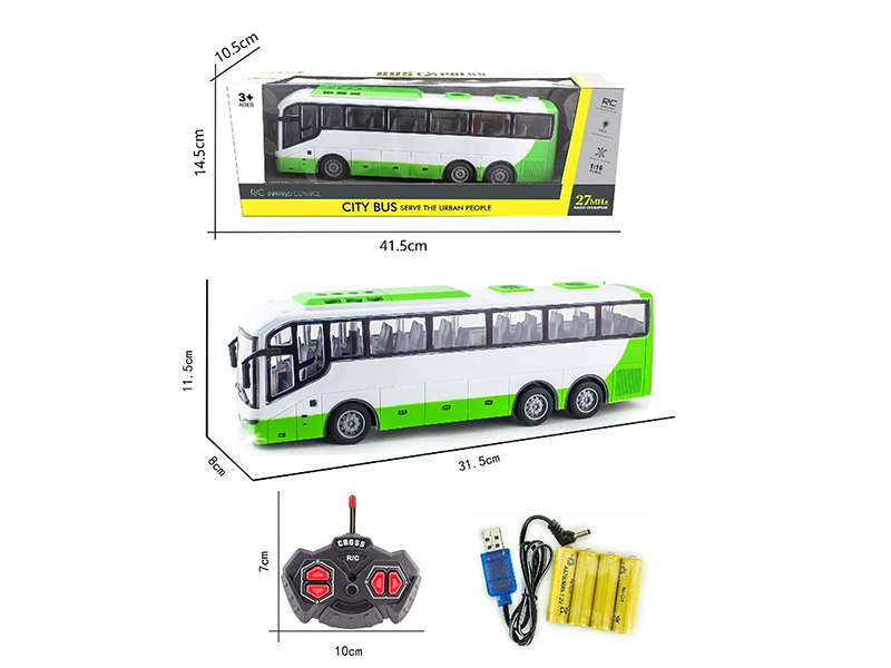 1:16 27Mhz 4-Channel Remote Control Simulated Bus With Light