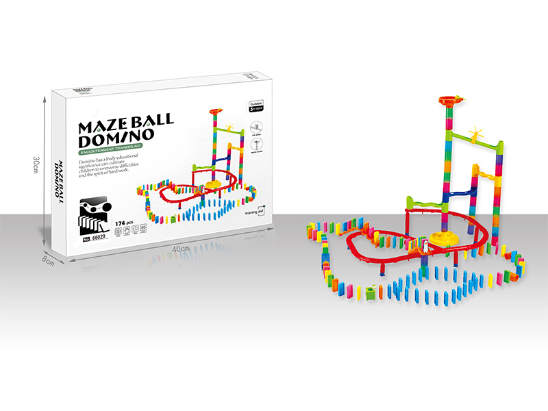 174PCS Domino Ball Track Building Blocks