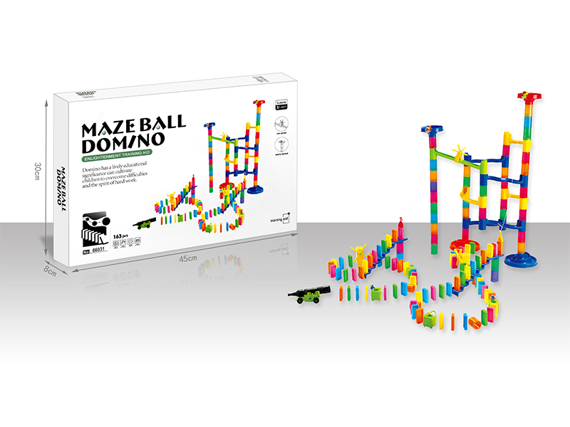 163PCS Domino Ball Track Building Blocks
