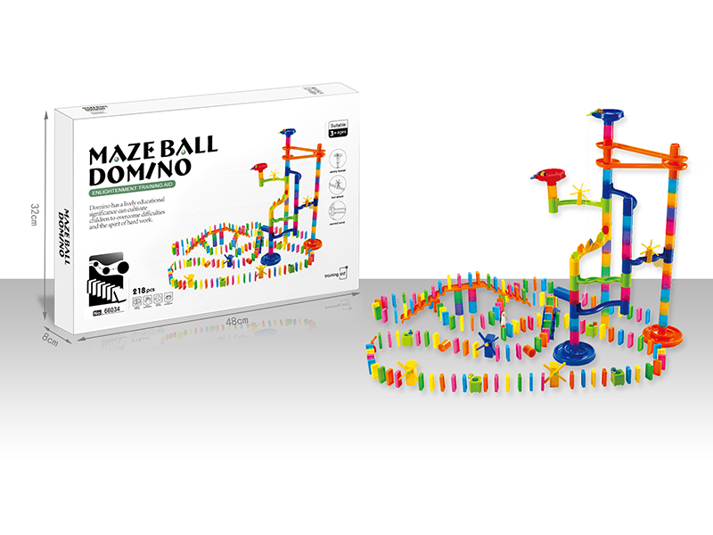 218PCS Domino Ball Track Building Blocks