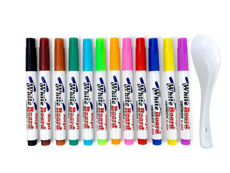 White Board Marker & Children's Fun Floating Pen 12pcs With Spoon