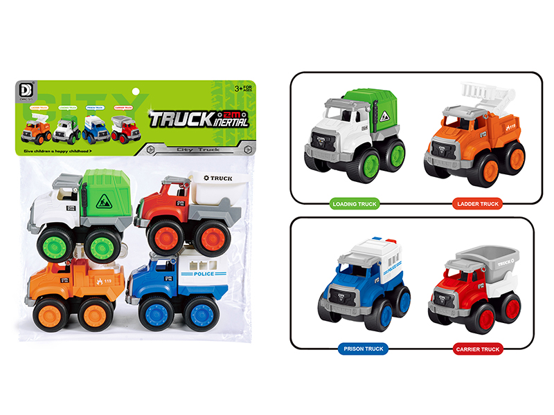 Friction City Cars 4pcs