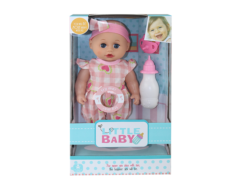 12-Inch Baby Doll With 4 Sounds IC + Pacifier,Feeding-Bottle