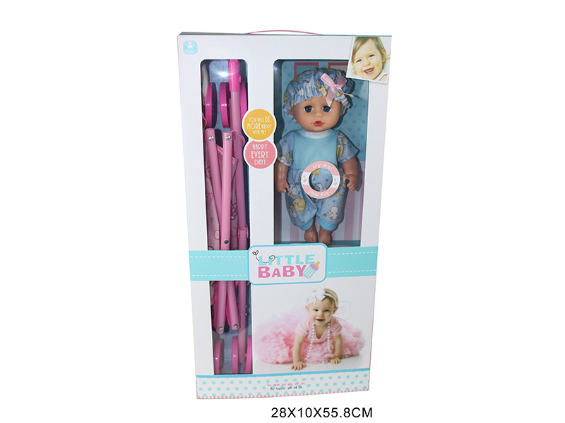 12-Inch Baby Doll With 4 Sounds IC + Stroller