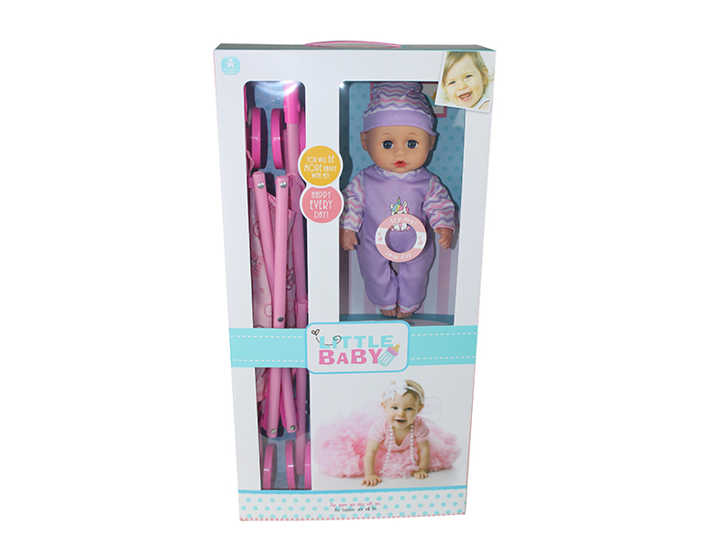 12-Inch Baby Doll With 4 Sounds IC + Stroller