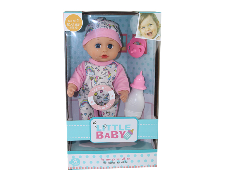 12-Inch Baby Doll With 4 Sounds IC + Pacifier,Feeding-Bottle