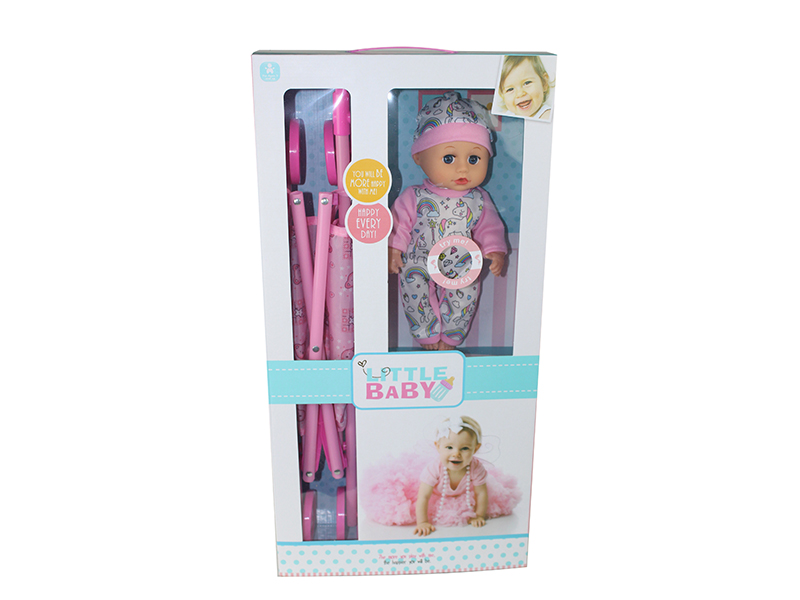 12-Inch Baby Doll With 4 Sounds IC + Stroller