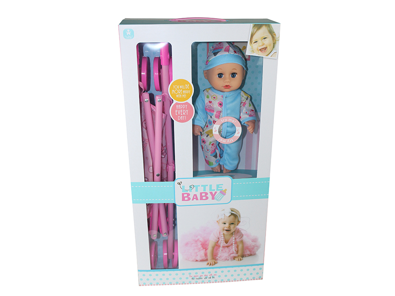 12-Inch Baby Doll With 4 Sounds IC + Stroller