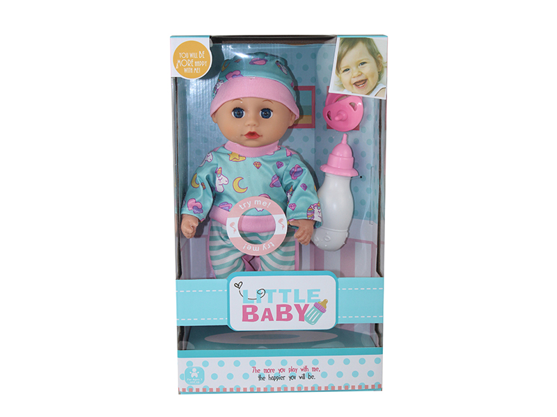 12-Inch Baby Doll With 4 Sounds IC + Pacifier,Feeding-Bottle