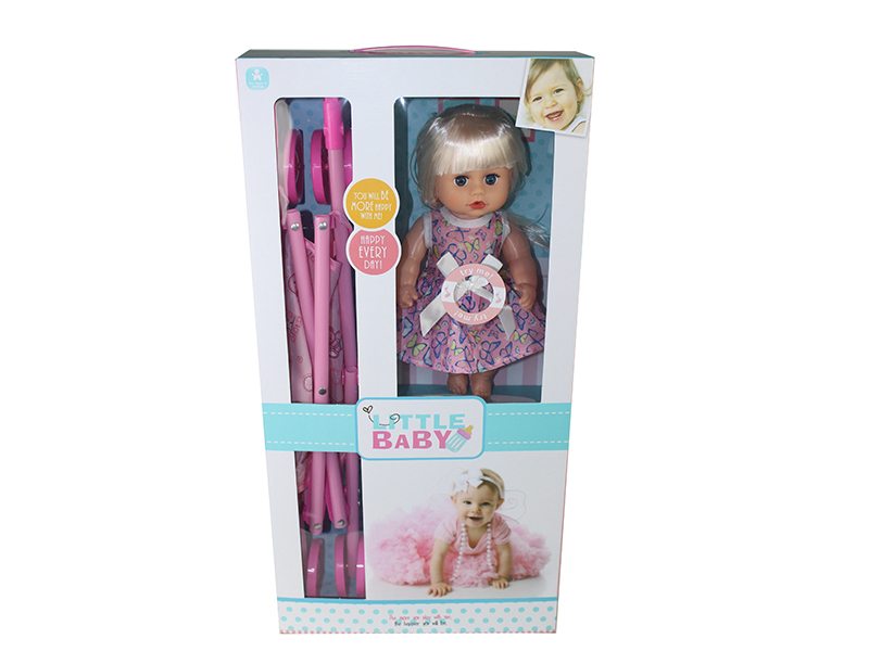 12-Inch Baby Doll With 4 Sounds IC + Stroller