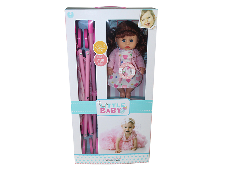 12-Inch Baby Doll With 4 Sounds IC + Stroller