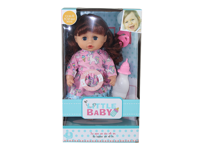 12-Inch Baby Doll With 4 Sounds IC + Pacifier,Feeding-Bottle