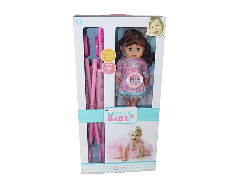 12-Inch Baby Doll With 4 Sounds IC + Stroller